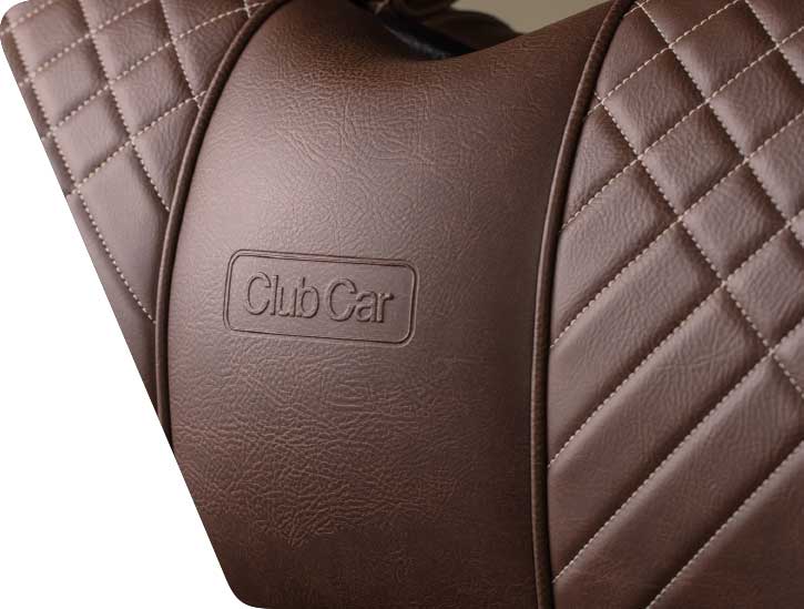 Club Car Embossed Brown Leather Golf Cart Seats 725x549 1