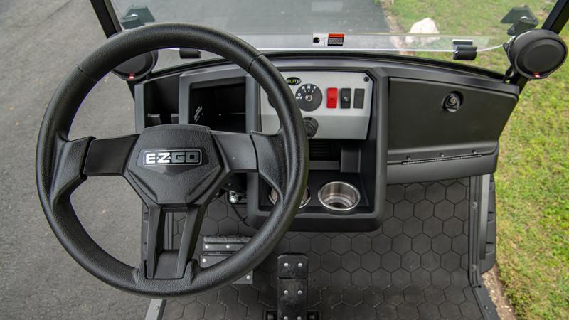 Premium golf cart dashboard and steering wheel
